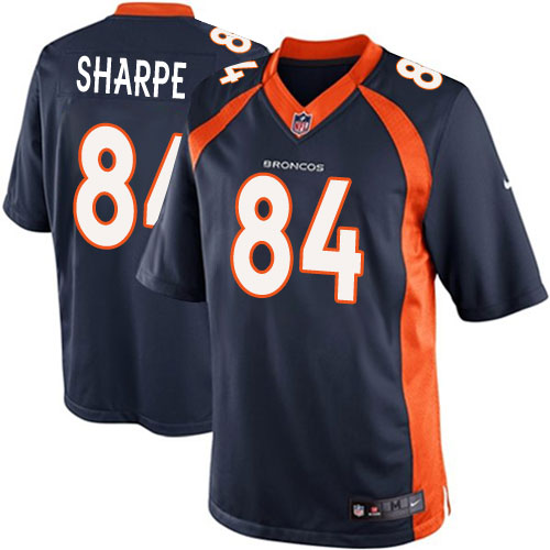 Men's Limited Shannon Sharpe Nike Jersey Navy Blue Alternate - #84 NFL Denver Broncos